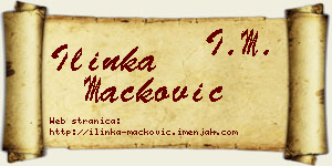 Ilinka Mačković vizit kartica
